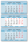 Календарный блок ЕВРОПА голубой